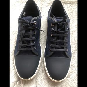 Dark blue suede Lanvin sneakers